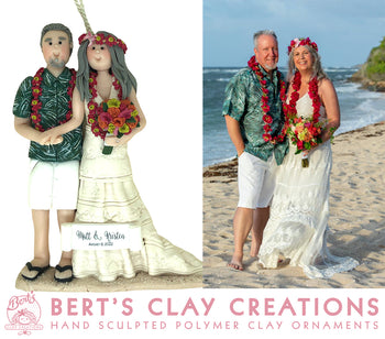 NOT AVAILABLE - CUSTOM BRIDE & GROOM Wedding Ornament Submission Quote - Bert's Clay Creations